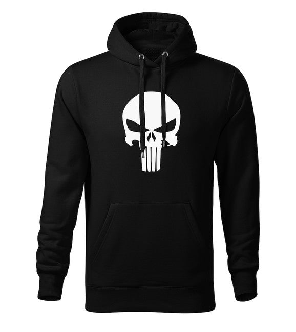DRAGOWA hanorac bărbătesc cu glugă Punisher 320 g/m², negru