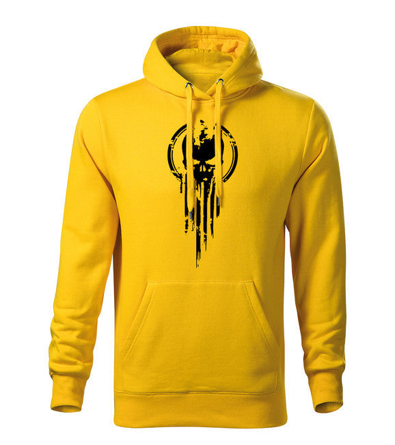 DRAGOWA hanorac bărbătesc cu glugă skull 320 g/m², galben