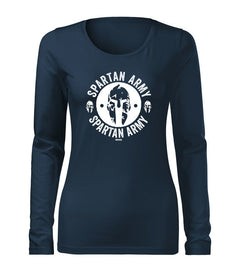DRAGOWA Slim tricou de damă cu mânecă lungă Archelaos 160 g/m², bleumarin