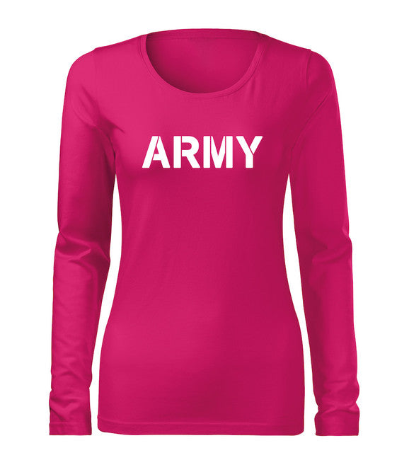 DRAGOWA Slim tricou pentru femei cu mânecă lungă, army