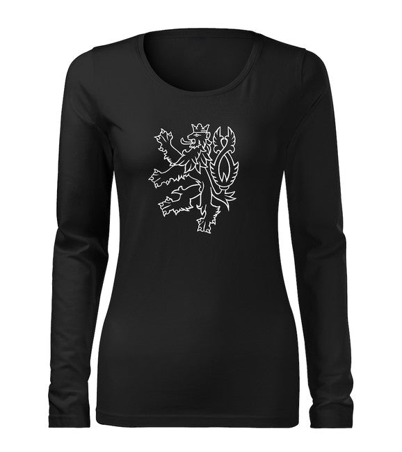 DRAGOWA Slim tricou pentru femei cu mânecă lungă, stema bulgară