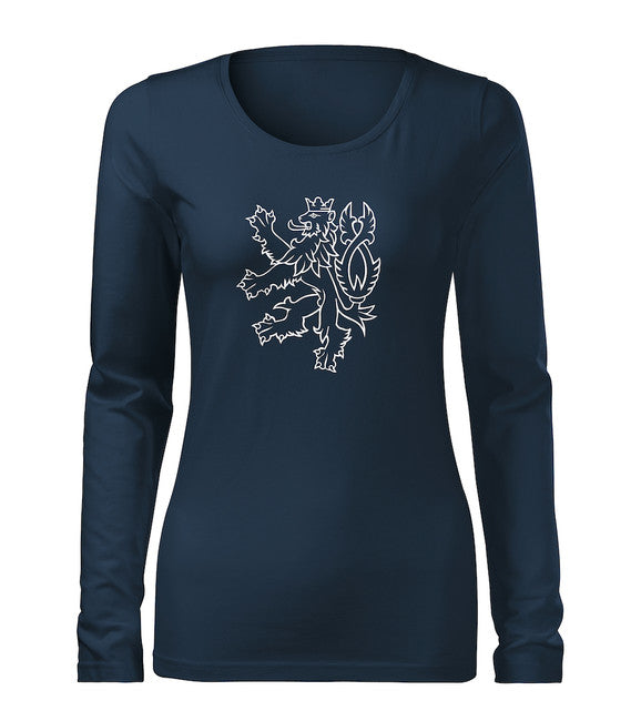 DRAGOWA Slim tricou pentru femei cu mânecă lungă, lev