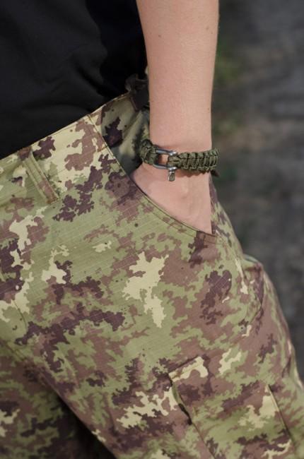 MFH brățară paracord cu cataramă metalică, oliv