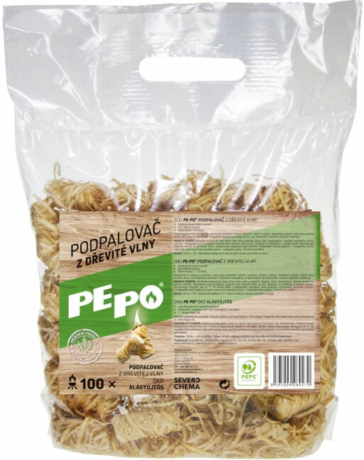 PE-PO aprinditor din vată de lemn PEFC, 100 buc