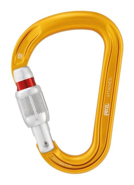 Petzl Attache HMS carabinieră cu secțiune circulară și blocare zăvor, galbenă