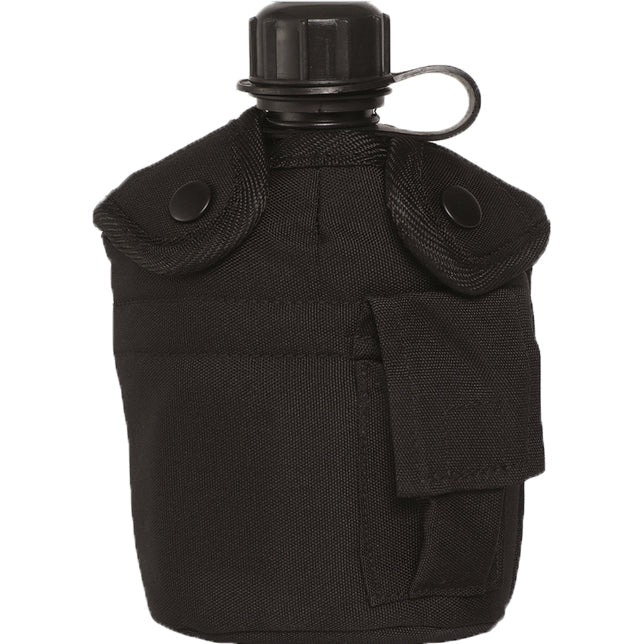 Mil-Tec US ploscă de teren 1l cu bol ALU, neagră