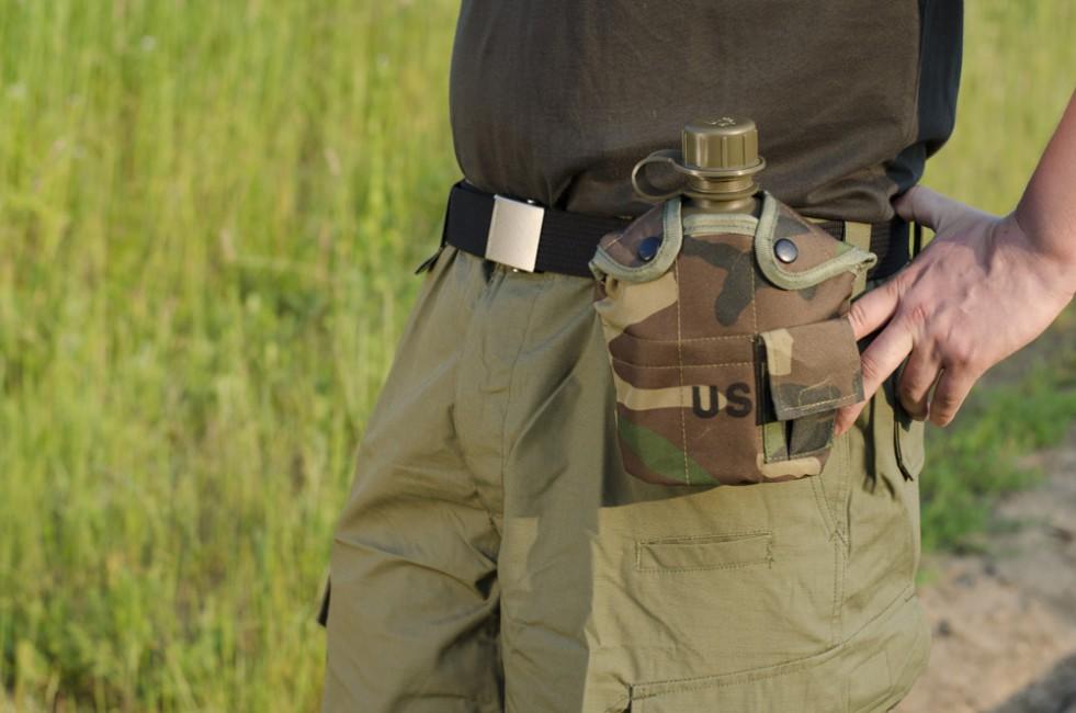 Mil-Tec US ploscă de teren 1l cu bol ALU, woodland
