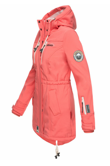 Marikoo ZIMTZICKE geacă softshell de iarnă pentru femei cu glugă, Coral
