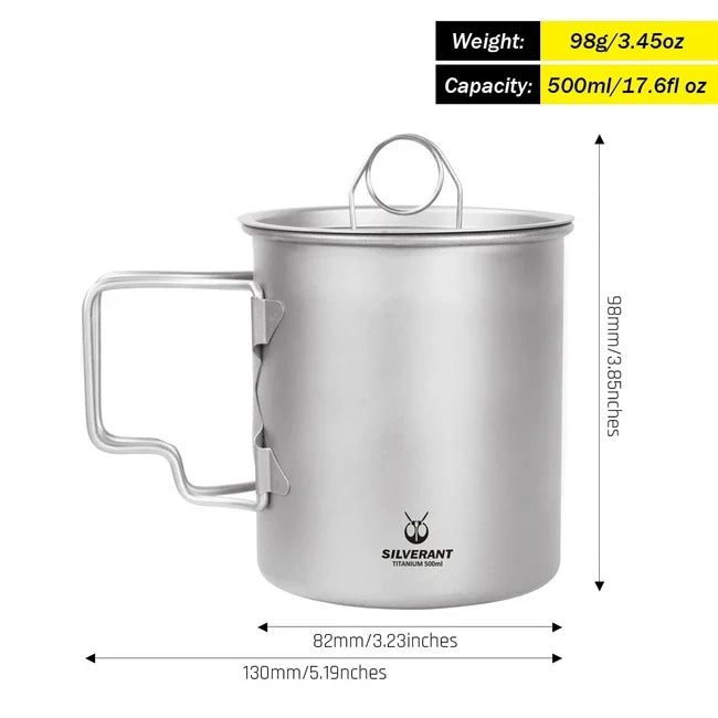 Silverant cană din titan cu capac 500 ml