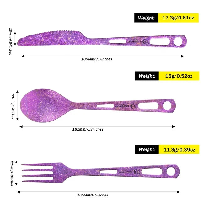 Silverant tacâmuri din titan, violet