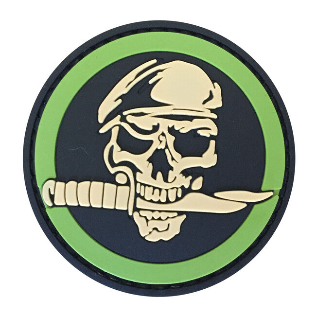 WARAGOD Skull & Knife emblemă PVC Patch