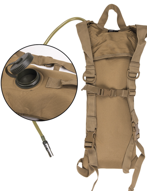 Mil-Tec rucsac de hidratare 3l cu curele, coyote