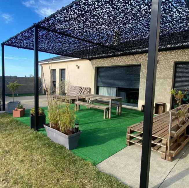 WARAGOD Kameleon plasă de camuflaj 2x2m, neagră