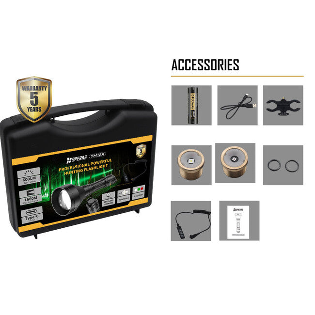 Speras TH12K set lanternă de vânătoare 1680M 600LM