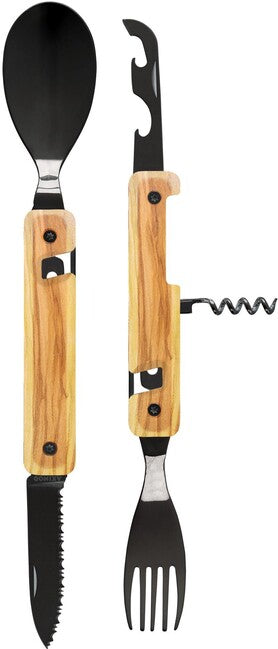 Akinod A02B00001 set multifuncțional 13h25, black mirror finish, olive wood