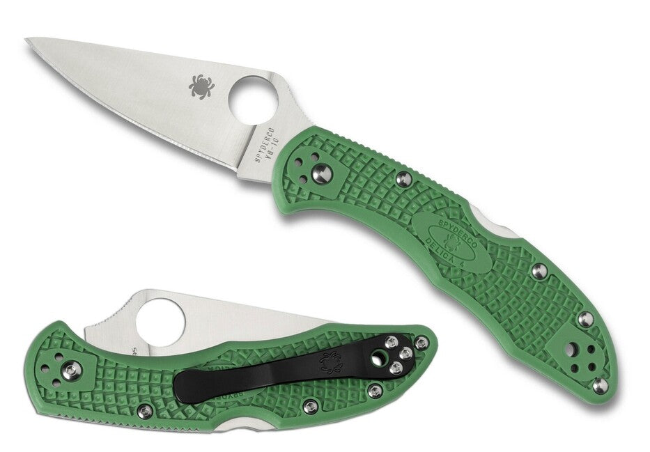Spyderco Delica 4 Lightweight Flat Ground briceag 7,5 cm, verde, FRN