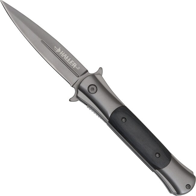 Haller Stiletto cuțit pliabil, lemn Pakka