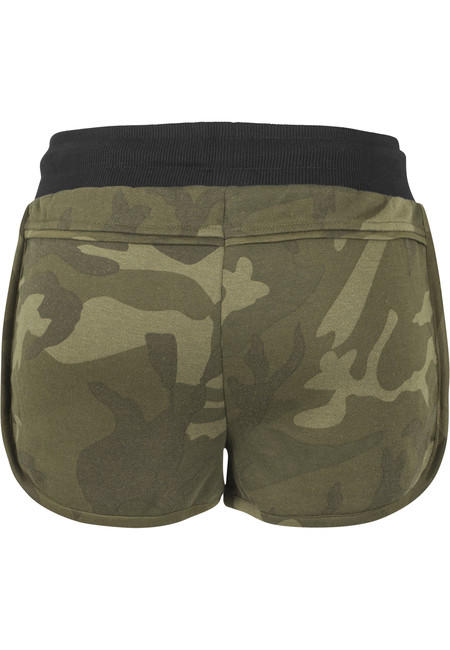 Urban Classics pantaloni scurți de camuflaj pentru femei, olive camo