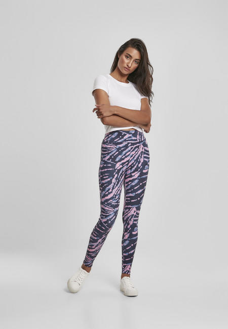 Urban Classics Tie Dye colanți pentru femei cu talie înaltă, roz
