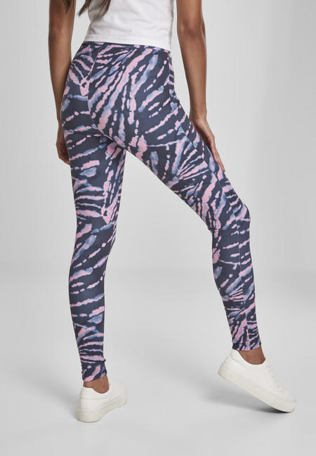 Urban Classics Tie Dye colanți pentru femei cu talie înaltă, roz