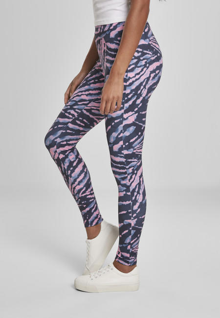 Urban Classics Tie Dye colanți pentru femei cu talie înaltă, roz