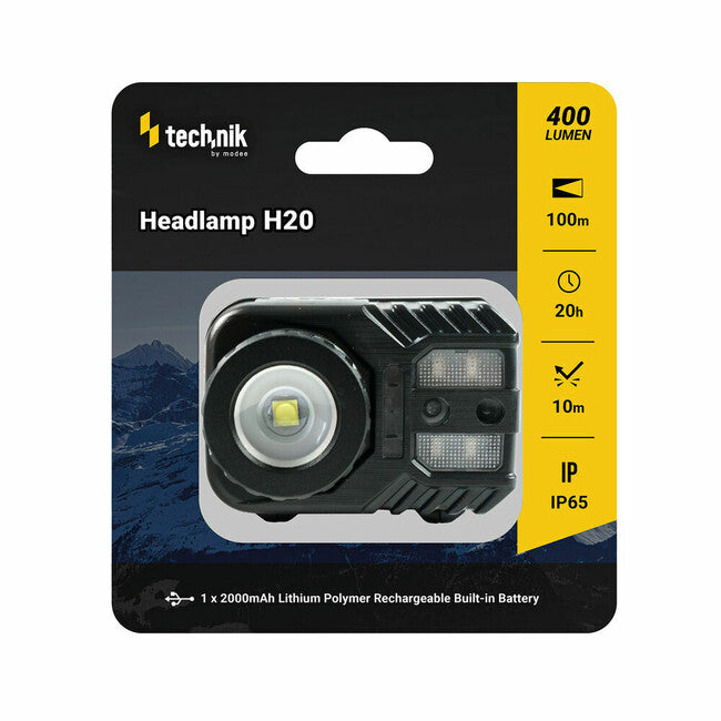 Technik lanternă frontală S LED CREE XPG-2 micro-USB cu cauciuc, lumină roșie