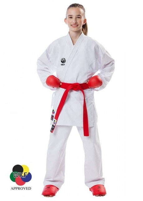 Tokaido Kumite Master WKF kimono pentru copii 270g, alb