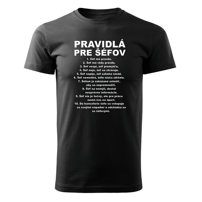 DRAGOWA tricou scurt regulile pentru șefi 160 g/m², negru