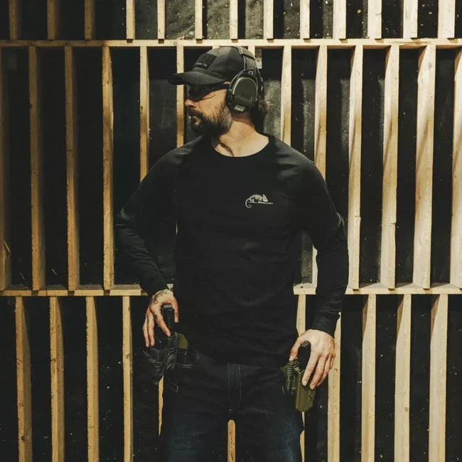 Helikon-Tex tricou cu mânecă lungă cu logo, negru