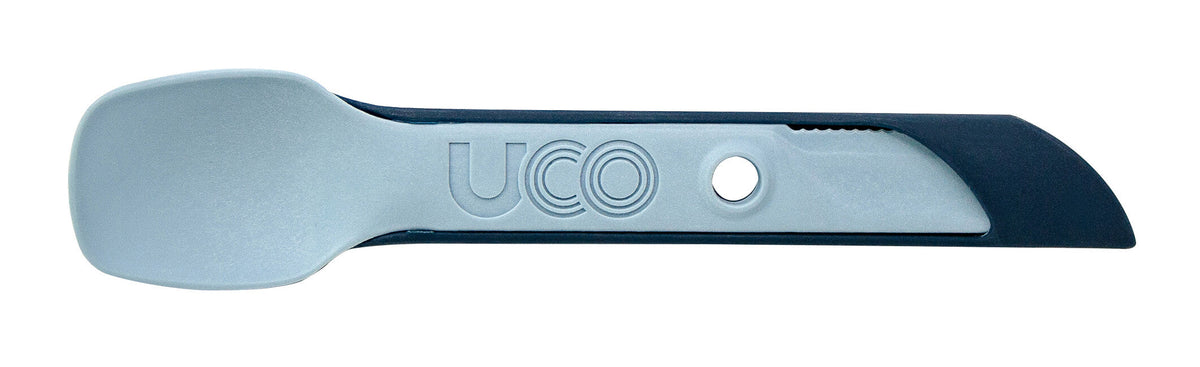 UCO Switch set extensibil de tacâmuri nylon Spork cu buclă de fixare și suport pentru furculiță, stoneblue