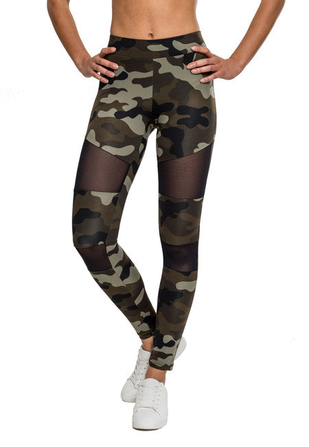 Urban Classics Tech Mesh colanți pentru femei, Woodcamo