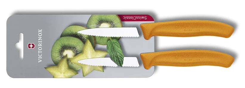 Victorinox Swiss Classic set 2 piese cuțite cu lamă zimțată, portocaliu
