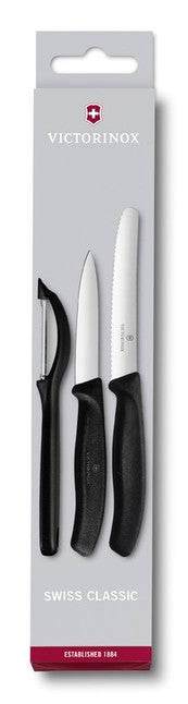 Victorinox set 2 cuțite și curățător, negru