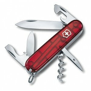 Victorinox Spartan cuțit multifuncțional 91 mm blister, 12 funcții, roșu transparent