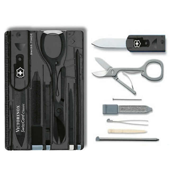 Victorinox SwissCard card multifuncțional 10în1, negru