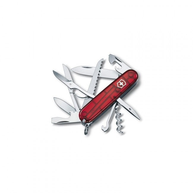 Victorinox Huntsman briceag 91mm, transparent, roșu