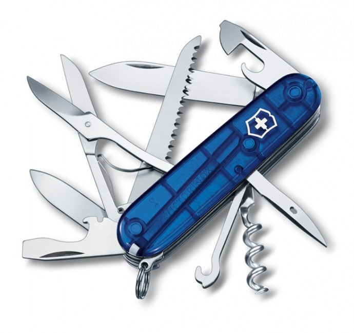 Victorinox Huntsman briceag 91mm, albastru transparent