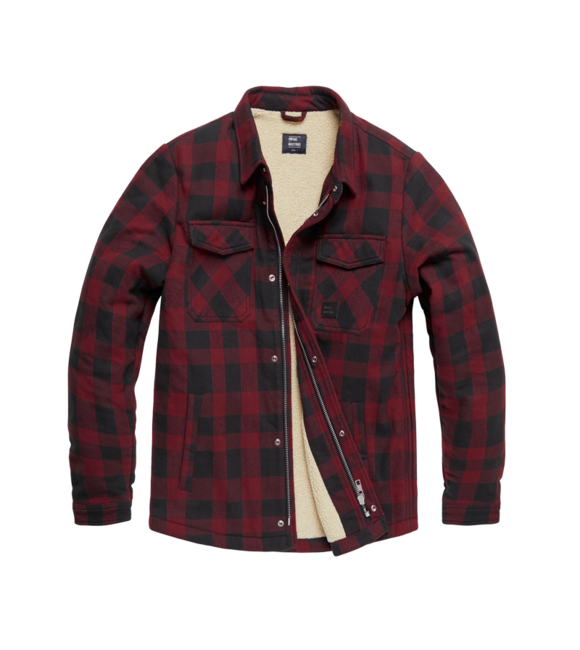 Vintage Industries Craft heavyweight geacă sherpa, roșie în carouri