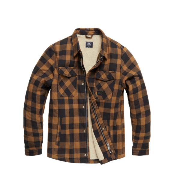 Vintage Industries Craft heavyweight geacă sherpa, galbenă în carouri