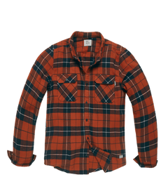 Vintage Industries Sem cămașă din flanelă, portocalie în carouri