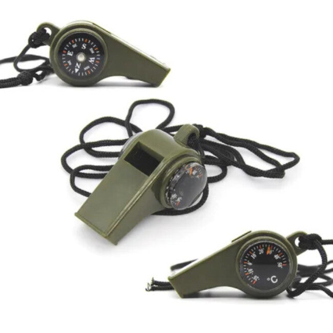 WARAGOD Whisp fluier multifuncțional de urgență 3 în 1, army green