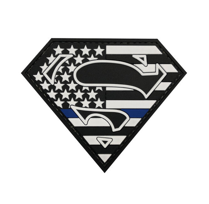 WARAGOD 3D Superman emblemă 9x7,5 cm, Blue line