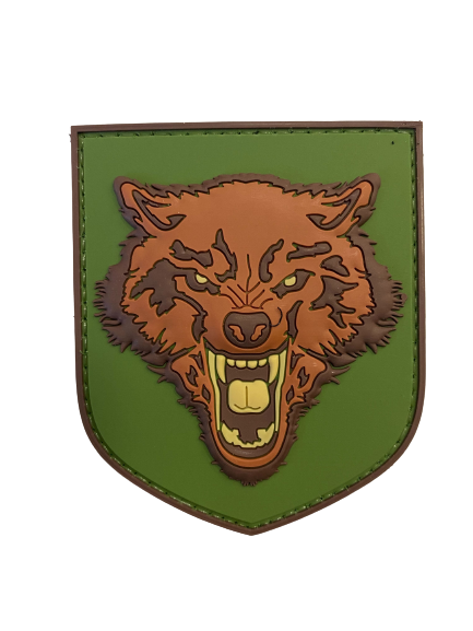 WARAGOD 3D Wolf emblemă PVC, colorată
