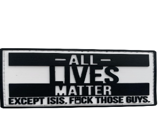 WARAGOD All lives matter emblemă PVC