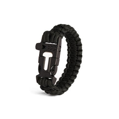 WARAGOD Bazin brățară paracord cu fluier și amnar, negru