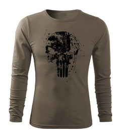 DRAGOWA Fit-T tricou cu mânecă lungă Frank The Punisher 160 g/m², verde oliv