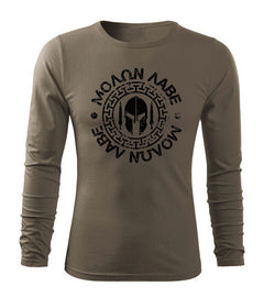 DRAGOWA Fit-T tricou cu mânecă lungă Molon Labe 160 g/m², verde oliv