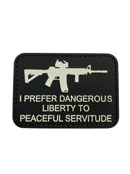 WARAGOD I prefer dangerous emblemă PVC, neagră albă