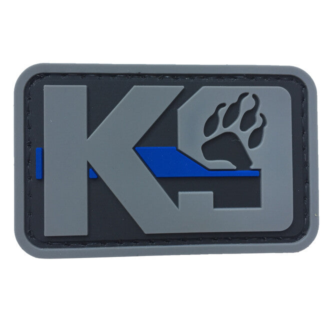 WARAGOD K9 Paw PVC emblemă, neagră gri