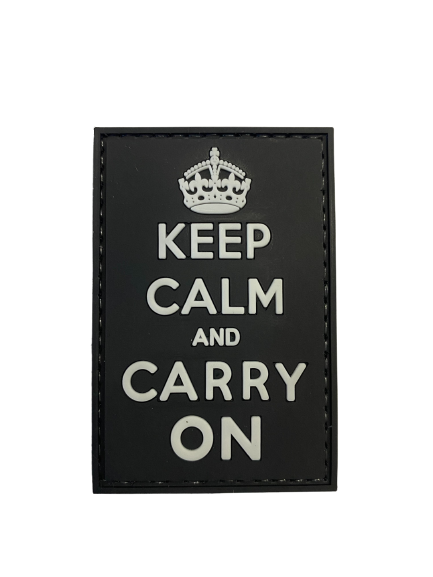 WARAGOD Keep Calm and Carry On PVC emblemă